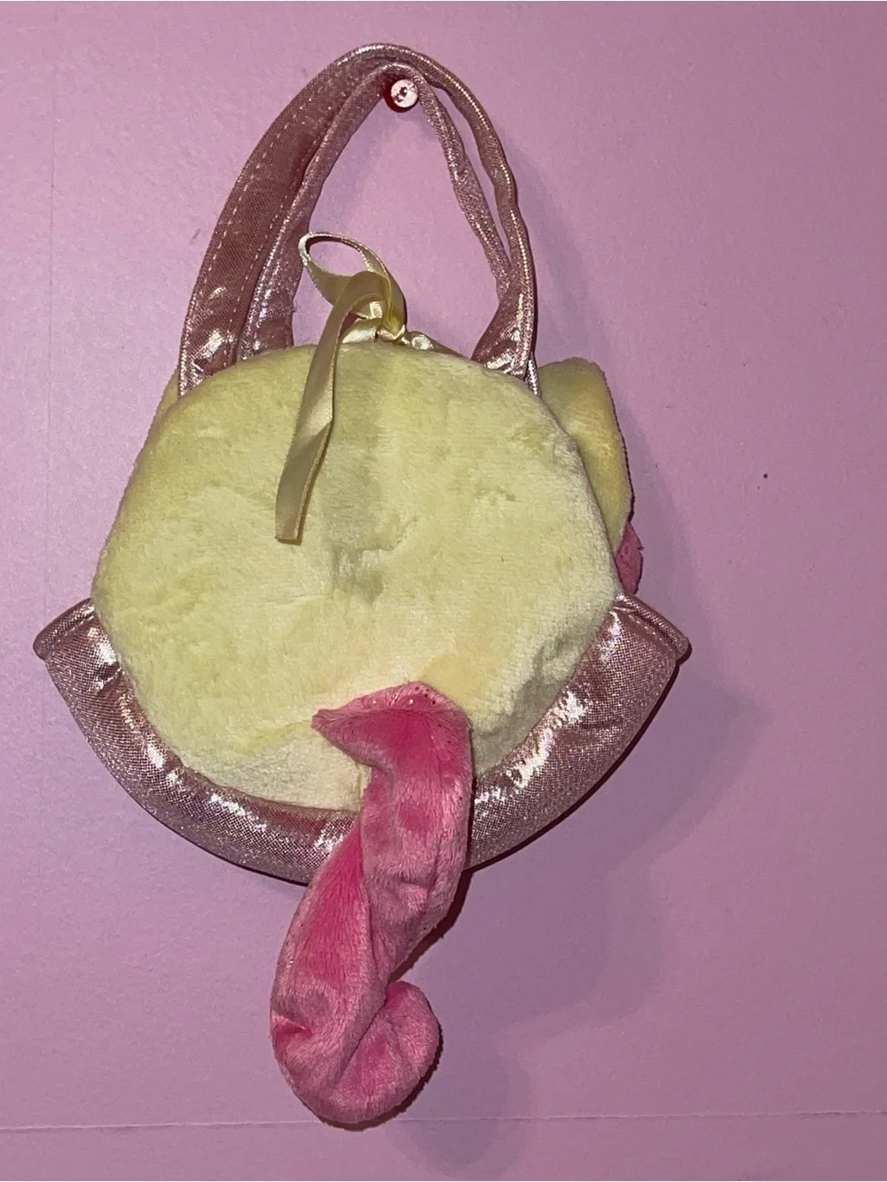 2013 y2k hasbro My Little Pony Fluttershy Ponytail Carrier plush bag purse
